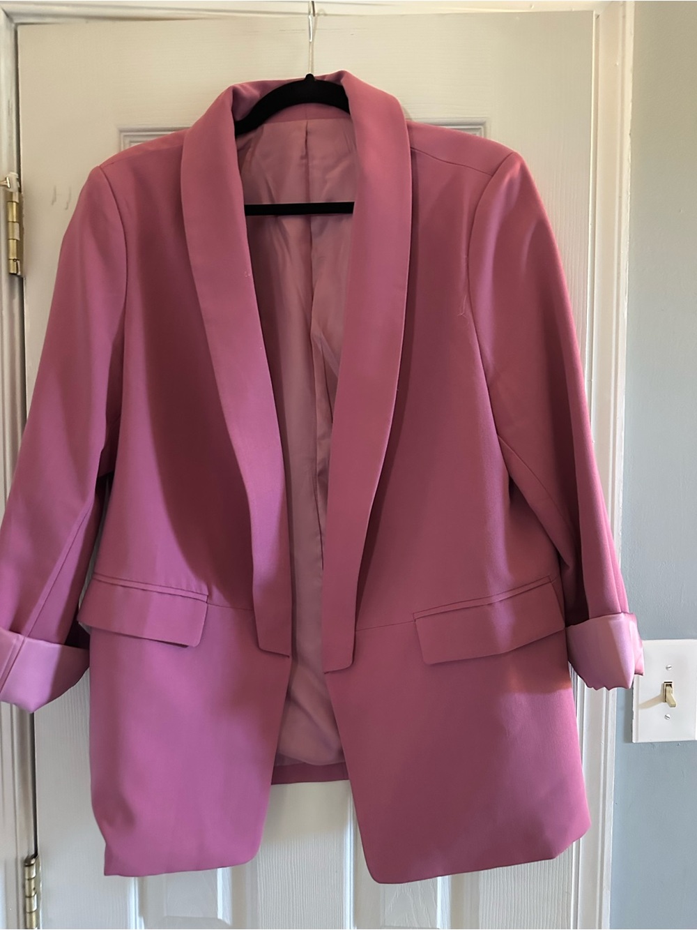 Women’s Pink Shawl Collar Blazer Jacket